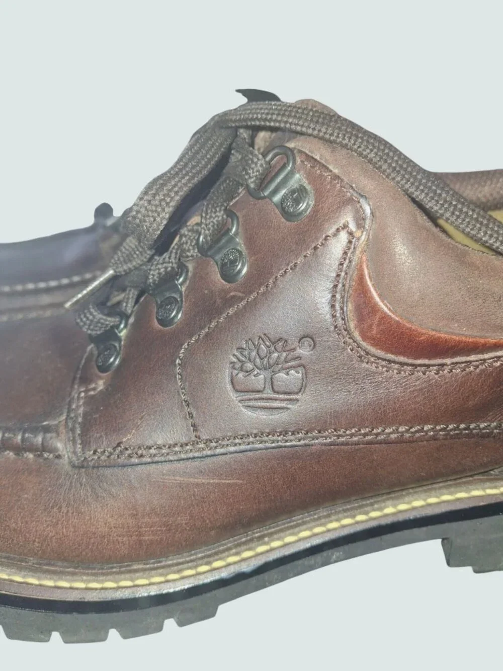 Timberland Mens Brown Genuine Leather Moc Toe Oxfords Size 12M*SH12